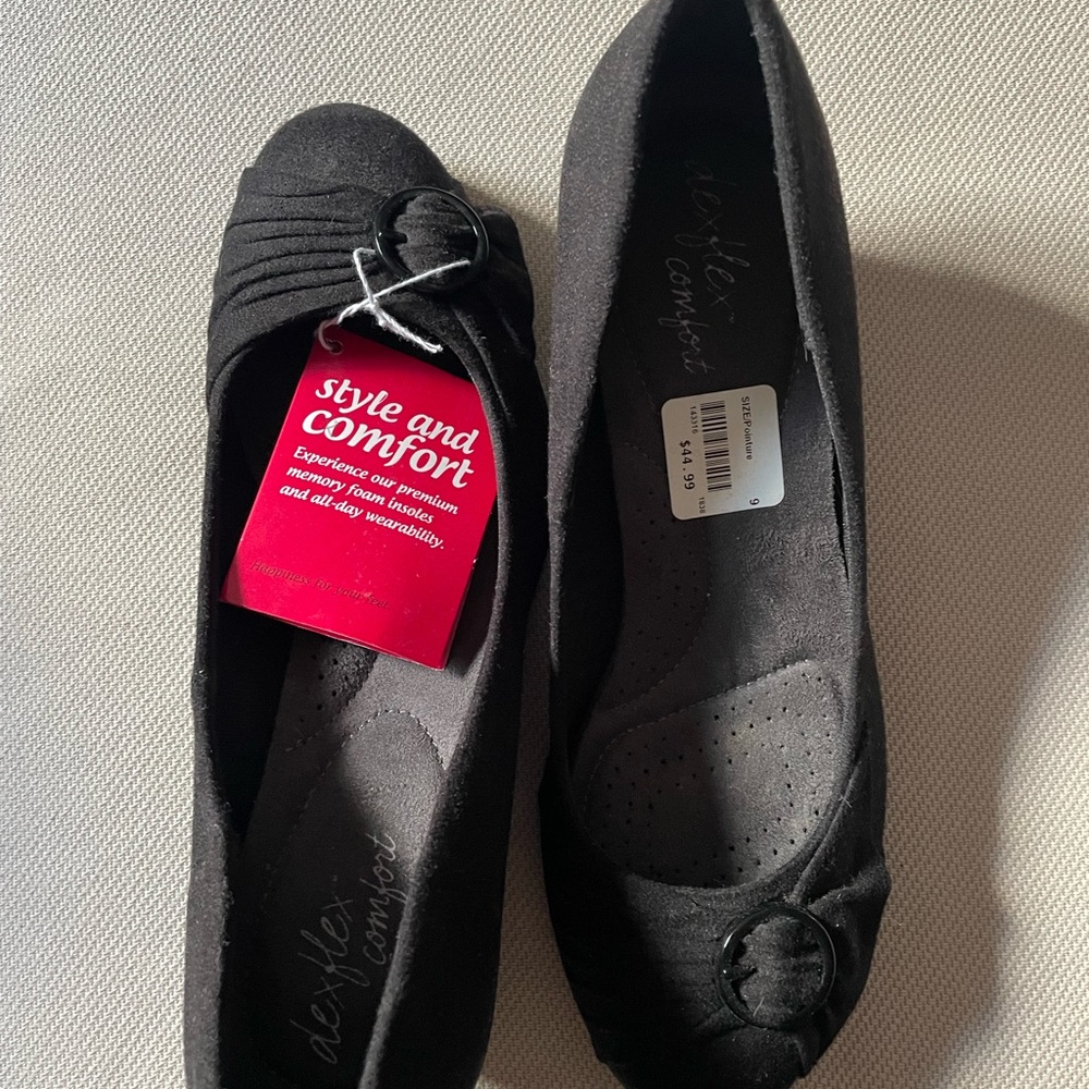 Dexflex Comfort Women's Black Loafer wedges